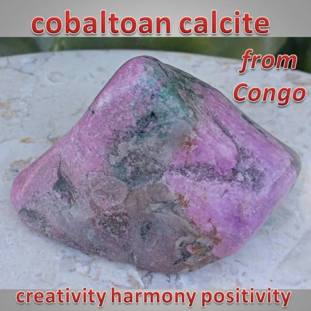 cobaltoan calcite from CONGO polished chunk 01 positivity HARMONY love